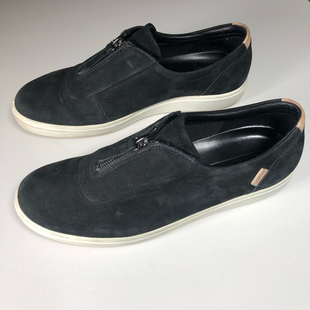 Women's Ecco Soft 7 Zip Leather Suede Sneaker